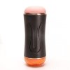 Masturbator Z Wibracją Dwustronny Wagina Anus  Cyberskóra Ładowany Usb Czarny